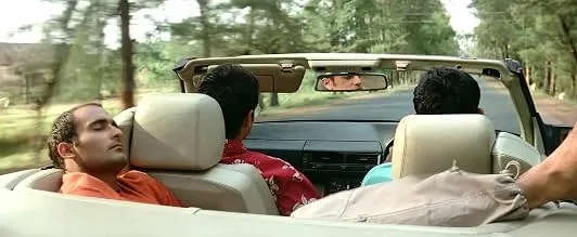 The three friends on the road trip to Goa